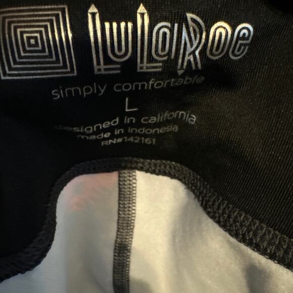 LuLaRoe Womens Leggings Sz L Jade Athletic Capris Activewear Black‎ Orange NEW - Picture 5 of 6